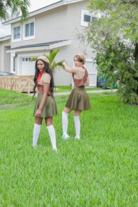 BFFs scouts sneaking into neighbors house