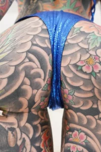 Close up on her round butt