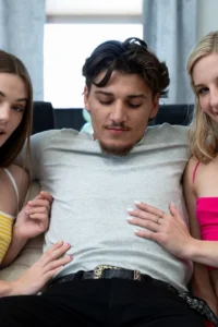 Victor sits between them