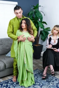 Grabbing her amazing titties