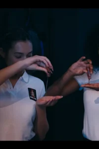 Pouring it on their hands