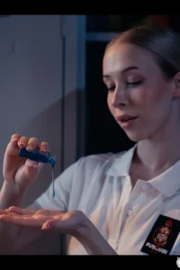 Nata applies the Cool Gel