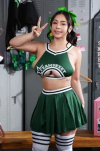 Melztube in her cheerleader uniform